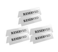 Homoyoyo 6pcs Acrylic Reserved Signs for Tables and Chairs White Background Black Text Reservation Indicators for Weddings Restaurants Parties Business Events and Formal Gatherings