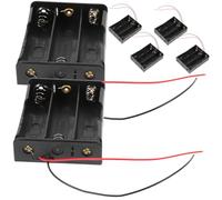 Homoyoyo 6pcs Battery Case for Aa Batteries with Wire Connector Lightweight and Portable Cable Durable Plastic Holder for Organizing and Transporting