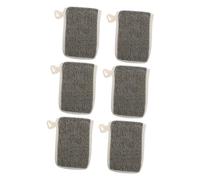Homoyoyo 6pcs Black Linen Soap Bag Exfoliating Mesh Soap Net Pouch for Bathroom Bar Storage