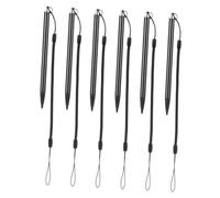 Homoyoyo 6pcs Black Stylus Pens for Touch Screen Devices and Phones with Smooth Writing Experience, Anti-lost Design, Aluminium and Abs Material, Portable Digital Pen Set with Tether