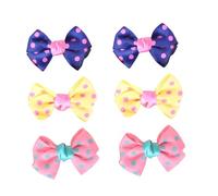 Homoyoyo 6Pcs Bowknot Hair Clips for Pets Polka Dot Pattern Stylish Hair Pins for Dogs Puppies Easy to Wear Decorative Pet Supplies Random Color Random Color