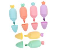 Homoyoyo 6pcs Carrot Shaped Fluorescent Highlighters with Pastel Colours Quick Drying Water Based Ink for Fine and Thick Lines Back to School Supplies Cute Stationery Gift