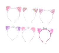 Homoyoyo 6pcs Cat Ear Headbands for Cute Quicksand Crown Hair Bands Lightweight Party Hair Accessories