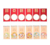 Homoyoyo 6pcs Chinese Year Red Envelopes Dragon Style Red Packets for Year Spring Festival Birthday Engagements Traditional Lucky Money Paper Envelope with Creative Dragon Pattern Design