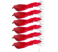 Homoyoyo 6pcs Christmas Tree Bird Decor Simulation Birds for Garden Christmas Tree Ornaments Random Color