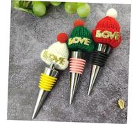 Homoyoyo 6Pcs Christmas Wine Bottle Stoppers Reusable Xmas Party Accessories Wine Plug Sealers for Home Bar Wedding Banquet Airtight Preservation Caps and Decorate Bottles