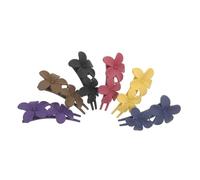 Homoyoyo 6pcs Decorative Hair Claw Clips Large Hollow Hair Pins for Stylish Updos for Themed Parties Morning Routines and Daily Use in Purple Black Rose Red Mustard Yellow and Navy Blue