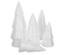 Homoyoyo 6Pcs DIY Christmas Tree Foam Cones White Polystyrene Craft Forms for Holiday Arts and Crafts for Festive Decorations Classroom and Home DIY Projects