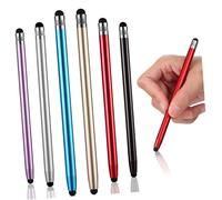 Homoyoyo 6pcs Dual Tip Capacitive Stylus Pens for Phone Tablet High Sensitivity Precision Writing Drawing Soft Silicone Tips Protect Screens Lightweight Portable with Black Silver Blue