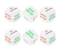Homoyoyo 6pcs English Six-sided Drinking Dice Set Acrylic Heavy Dice for Adults Interactive Party Game for Bars Ktv Friends and Family Gatherings