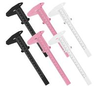 Homoyoyo 6pcs Eyebrow Measuring Rulers Set with Vernier Calipers, Plastic Eyebrow Caliper Tools for Precise Brow Mapping, Small Convenient Rulers for Makeup and Microblading Use