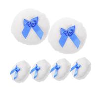 Homoyoyo 6pcs Fluffy Powder Puff Soft Plush Makeup Pads with Bow Handle for Face and Body Gentle Dusting Powder Applicators for Diaper Changes and Sensitive Skin Care