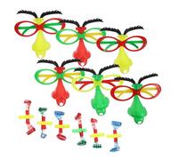 Homoyoyo 6pcs Funny Costume Glasses with Large False Nose and Blower Reusable Silly Eyewear for Halloween Cosplay Party Comfortable Fit Frame Disguise Props