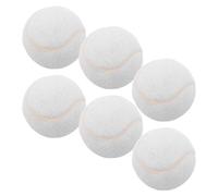 Homoyoyo 6pcs High Elasticity White Rubber Tennis Balls for Training and Practice, Lightweight Bounce Tennis Balls for Beginners, Indoor and Outdoor Skill Improvement