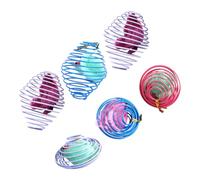 Homoyoyo 6pcs Interactive Plush Spring Cat with Stretchable Coil and Caged Mouse Design, Indoor Cat Plaything Set for Kitten Exercise and Flirting