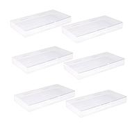 Homoyoyo 6pcs Large Plastic Tabletop Organizer Boxes with Lids for Makeup Sundries Home Desk Storage Containers Multipurpose Craft and Photo Sorting