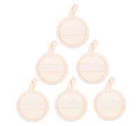 Homoyoyo 6pcs Loofah Cleansing Rubber Face Scrub Body Scrub Spa Massage Loofah Face Cleaner Pads Facial Scrubber Body Exfoliating Towel Scrubber Pad Wash Cotton Beige