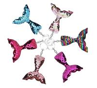 Homoyoyo 6pcs Mermaid Tail Keychains Lightweight Bag Hanging Decor Party Favors for Birthday Celebrations in Pastel Purple Rose Pink Lake Blue Colors