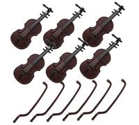 Homoyoyo 6pcs Miniature Violin Pendant Texture Violin for Christmas Tree Hanging Decor DIY Craft Supplies for Holiday Decoration
