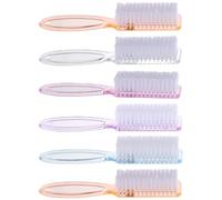 Homoyoyo 6pcs Nail Brushes Set with Ergonomic Long Handle and Lightweight Nylon Bristles for Effective Nail and Toe Cleaning, for Manicure and Kitchen Cleaning Tasks Random Color