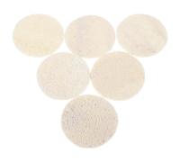 Homoyoyo 6pcs Natural Loofah Face Scrub Pads 5.5cm Diameter for Gentle Exfoliation Deep Cleansing Makeup Remover Wipes Facial Scrubber Suitable for Sensitive Skin and Daily Use