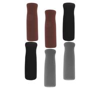 Homoyoyo 6pcs Nonslip Foam Crutch Handle Grips Set, Walking Cane Hand Wraps for Elderly, Soft Protective Covers in Black, Gray, and Brown for Mobility Aid Comfort