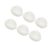 Homoyoyo 6pcs Pearl White Seashell Candy Boxes Small Plastic Shell Storage Containers Wedding Party Favor Packaging Undersea Theme