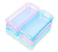 Homoyoyo 6pcs Pencil Cases Plastic Pencil Case Box for Small Slim Multiple Compartments for Art Organizers and Storage