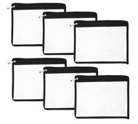 Homoyoyo 6pcs Pencil Pouch Cosmetic Storage Bag 10.61x8.65x0.20in Waterproof Flexible Storage Space Simple Elegant Travel Organizer for Students and Artists