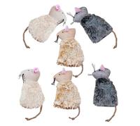Homoyoyo 6pcs Plush Mouse Cat for Indoor Cats Scratchable and Mood Easing Interactive Plush Soft and Cute Mice Shape for Play and Exercise Random Color