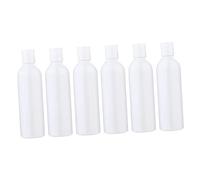 Homoyoyo 6pcs Portable Empty Shampoo Dispenser Bottles with Press Type Lid Travel Cosmetic Containers for Lotion Shower Gel and More White