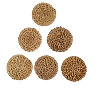 Homoyoyo 6pcs Rattan Woven Charms DIY Craft Pendants for Earring Making Jewelry Accessory Natural Rattan Material