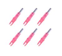 Homoyoyo 6pcs Red LED Lighted Arrow Nocks for Hunting Bow Accessories Manual On/off Function Abs Material Fit 6.2mm Arrow Shaft Luminous over 48 Hours for Archery