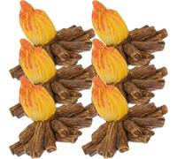 Homoyoyo 6Pcs Resin Fake Campfire Decoration for Garden and Micro Landscape Realistic Bright Colors Bonfire Model for Party DIY Craft Outdoor Scene Creative