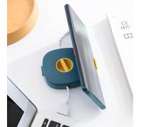 Homoyoyo 6pcs Rotatable Portable Cable Organizer Boxes, Retractable Data Cable Storage Case Set with 3 Color Pairs (blue/yellow, Pink/purple, White/grey) for Travel and Home Random Color