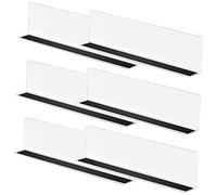 Homoyoyo 6pcs Shaped Shelf Dividers with Magnetic Strip Stable Supermarket Commodity Separators for Organizing Bread Drinks and More Smooth Transparent Storage Organizers for Shelves