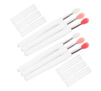 Homoyoyo 6pcs Silicone Lipstick Brush Set with Lid, Soft Flexible Lip Mask Applicators for Precise Makeup, Portable Cosmetic Lip Brush Kit for Travel and Daily Use