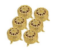 Homoyoyo 6Pcs Small Gold Rose Embossed Wedding Favor Candy Boxes with Lid, Vintage Style Trinket and Candy Souvenir Containers for Wedding Party Guests