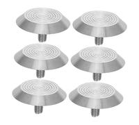 Homoyoyo 6pcs Stainless Steel Blind Road Nails Non-slip Grooved Surface 35x5mm Tactile Sensory Studs for Walkway Floor Safety Markers Suitable for Metro, Airport, and Sidewalks