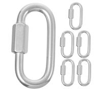 Homoyoyo 6pcs Stainless Steel Carabiner Rings Heavy Duty Outdoor Mountaineering Clips for Climbing Camping Hiking Trekking Portable Safety Buckles for Travel and Exploration
