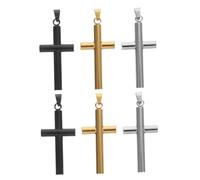 Homoyoyo 6Pcs Stainless Steel Cross Pendants with Crucifix Charms for Necklaces Christian Jewelry Crafting Accessories Lightweight Inspirational Religious