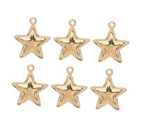 Homoyoyo 6pcs Stainless Steel Star Charms Pendants Lightweight Five Pointed Star Design for DIY Necklaces Bracelets Earrings Jewelry Making Accessories