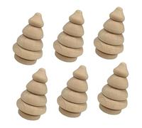 Homoyoyo 6pcs Unpainted Wooden Christmas Tree Ornaments DIY Desktop Xmas Decoration Natural Wood Xmas Decor for Festive Home and Holiday Crafting Gifts