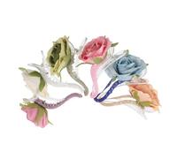 Homoyoyo 6pcs Vibrant Rose Design Alligator Clips for Women for Weddings Parties and Everyday Styling Purple Green Blue Yellow Pink and White