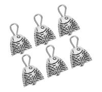 Homoyoyo 6pcs Vintage Alloy Bell Pendants Retro Small Fish Charm DIY Craft Bells for Jewelry Making Durable Decorative Charms for Bracelets Necklaces Earrings Holiday Accessories