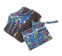 Homoyoyo 6Pcs Washable Bamboo Charcoal Menstrual Pads Flow Sanitary Napkins with Printed for Urinary Incontinence Reusable Breathable Super Absorbent Comfortable Skin Touch Includes Storage