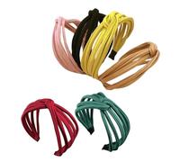 Homoyoyo 6Pcs Wide Knotted Headbands for Women and Lightweight Elastic Hairbands in Yellow Black Khaki Dark Green Wine Red Pink Soft Fashion Hair Accessories for Daily Wear and Gift