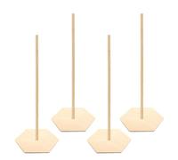 Homoyoyo 6pcs Wooden Donut Display Stand Set Hexagonal Shape Candy Sweet Cart Storage Rack for Birthday Parties Wedding Table Decor Random Color