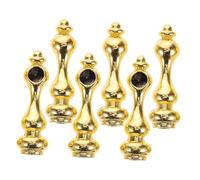 Homoyoyo 6pcs Zinc Alloy Railing Connectors for Cabinet and Bars Cart Stylish Gourd Shaped Metal Post Caps Durable Furniture Hardware for Glass Railing and Wine Cabinets
