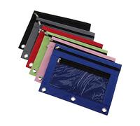 Homoyoyo 6Pcs Zipper Pencil Pouch with Mesh Window Oxford Cloth Stationery Bags for School and Office Supplies for Organizing Pens Cash and Essentials